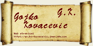 Gojko Kovačević vizit kartica